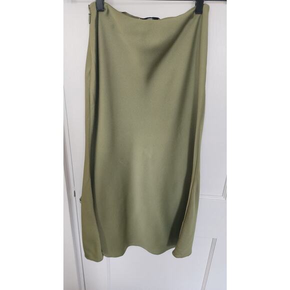 Jason Wu Green Satin Slip Skirt Sz 2 - Picture 7 of 8